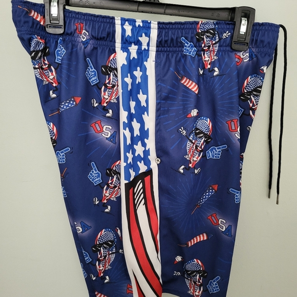 Lacrosse Unlimited Mens USA Number 1 Lacrosse Shorts Medium Patriotic‎ 4th July - Picture 8 of 9